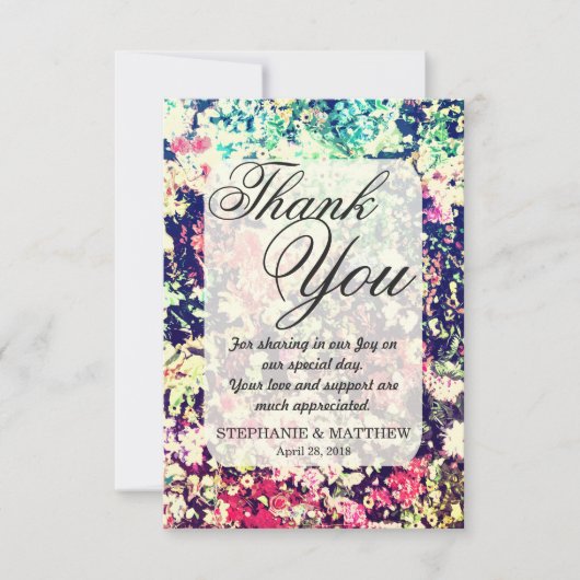 エレガントフローラ照多彩合パターン サンキューカード (正面)