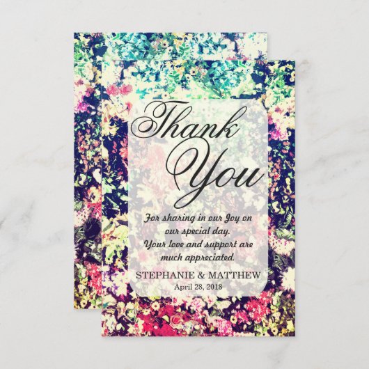エレガントフローラ照多彩合パターン サンキューカード (正面/裏面)