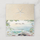エレガントフローラ熱帯ビーチ結婚式テーブルプレイス プレイスカード (外部開封)