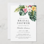 エレガントフローラ熱帯ブライダルシャワー 招待状 (正面)