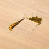 エレガントフローラ燃えたオレンジ色の金ゴールド結婚ズ アクリル招待状 (レイダウン)