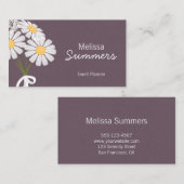 エレガントフローラ白デイジー素朴 名刺 (正面/裏面)