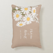 エレガントフローラ白デイジー結婚ズ アクセントクッション (正面(垂直))