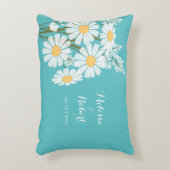 エレガントフローラ白デイジー結婚ズ アクセントクッション (正面(垂直))