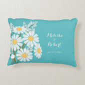 エレガントフローラ白デイジー結婚ズ アクセントクッション (裏面)