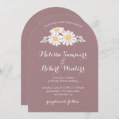 エレガントフローラ白デイジー結婚ズ 招待状 (正面/裏面)