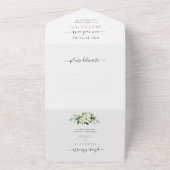 エレガントフローラ白金ゴールドバラ水の色結婚の オールインワン招待状 (外側)