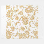 エレガントフローラ白金ゴールド フリースブランケット (正面(横))