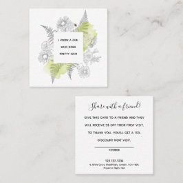 エレガントフローラ白黒の紹介カード スクエア名刺