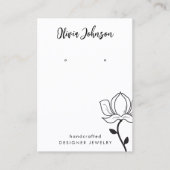 エレガントフローラ白黒ジュエリー表示 名刺 (正面)