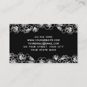 エレガントフローラ白黒名刺 名刺 (裏面)