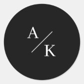 エレガントフローラ白黒 ラウンドシール (正面)