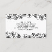 エレガントフローラ白黒 名刺 (裏面)