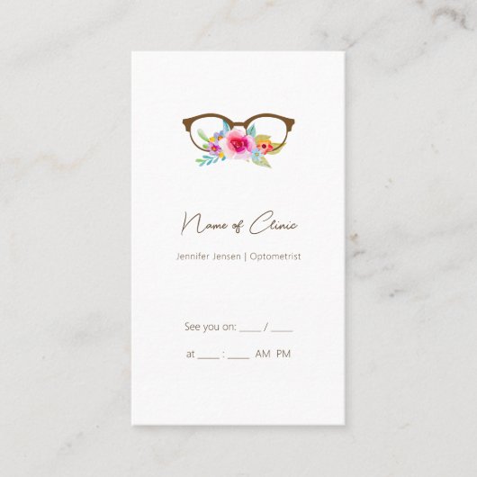 エレガントフローラ眼鏡目アポイントメント 名刺 (正面)