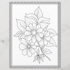 エレガントフローラ着色ページスクラップブック紙