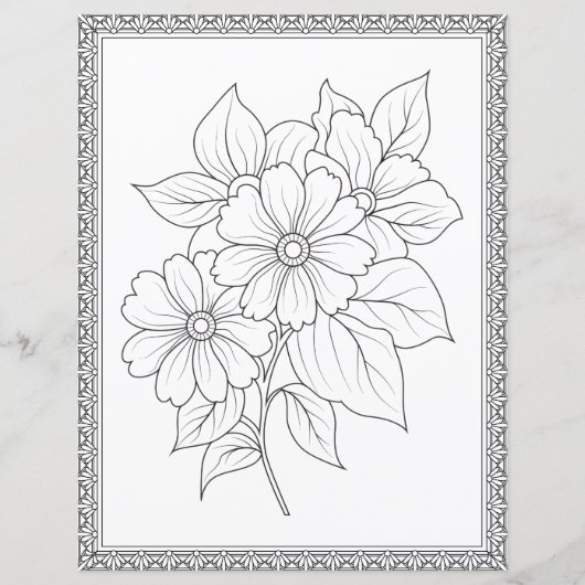 エレガントフローラ着色ページスクラップブック紙 (正面)