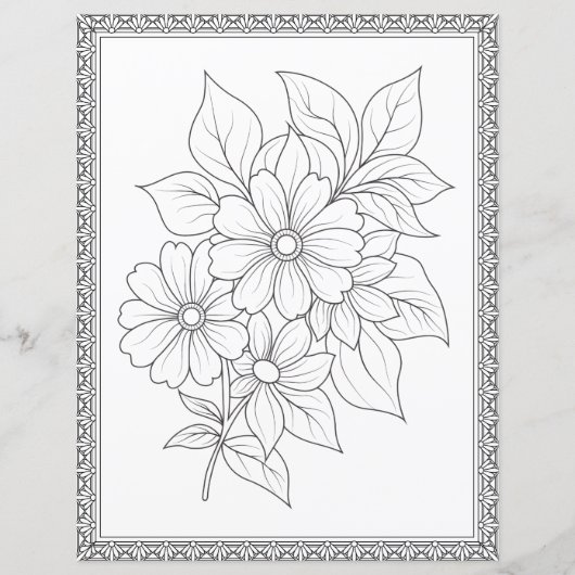 エレガントフローラ着色ページスクラップブック紙 (正面)