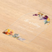 エレガントフローラ秋の結婚式 アクリル招待状 (レイダウン)