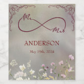 エレガントフローラ秋結婚のワインラベル ワインラベル (シングルラベル)