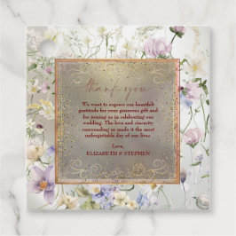 エレガントフローラ秋結婚の感謝メッセージカード フェイバータグ