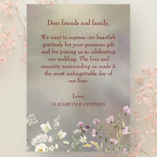エレガントフローラ秋結婚サンキューカード サンキューカード