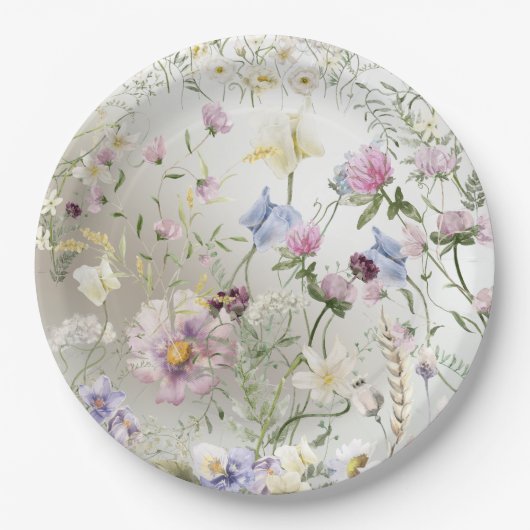 エレガントフローラ秋結婚紙プレート ペーパープレート (正面)