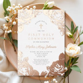 エレガントフローラ第1通信バラ金ゴールド 箔招待状