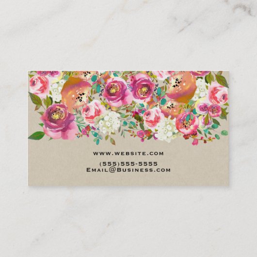 エレガントフローラ素朴シッククラフトグラムカスタム 名刺 (裏面)