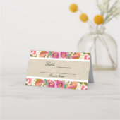 エレガントフローラ素朴シックKraftテーブル座 プレイスカード (裏面)