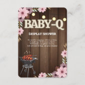 エレガントフローラ素朴ベビー-Qグリル赤ちゃんシャワー エンクロージャーカード (正面)
