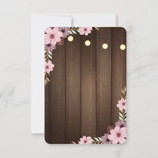 エレガントフローラ素朴ベビー-Qグリル赤ちゃんシャワー サンキューカード (裏面)