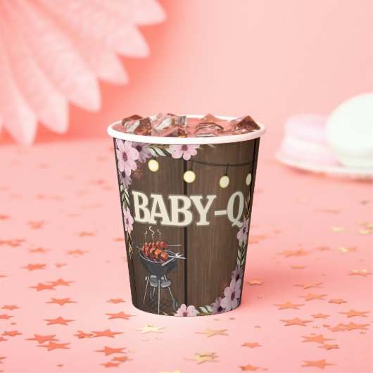 エレガントフローラ素朴ベビー-Qグリル赤ちゃんシャワー 紙コップ (インサイチュ)