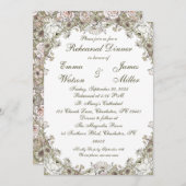 エレガントフローラ素朴リハーサルディナー招待状 招待状 (正面/裏面)