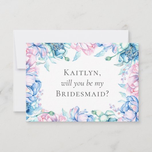 エレガントフローラ素朴木材ブライダルパーティ案 招待状 (正面)