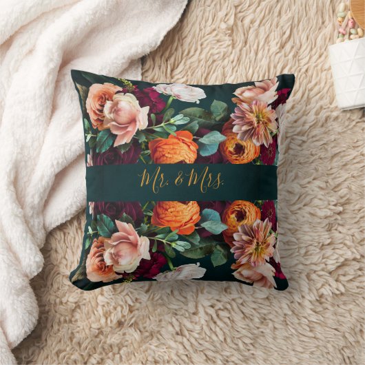 エレガントフローラ素朴植物学ミセス結婚ズ クッション (ブランケット)
