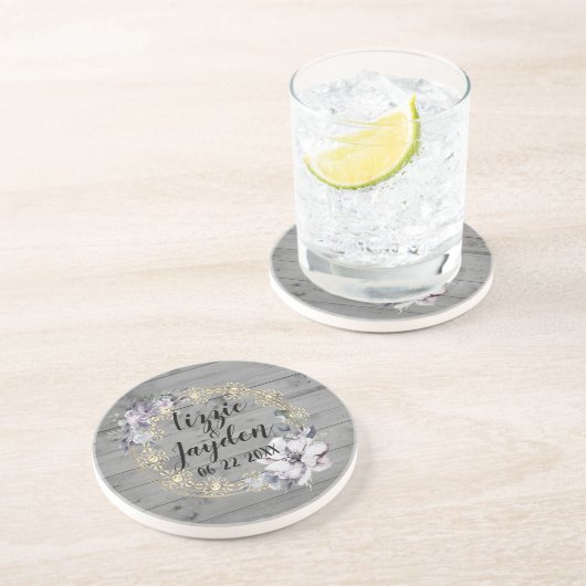 エレガントフローラ素朴結婚リース コースター (側面)