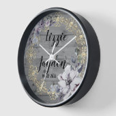 エレガントフローラ素朴結婚リース 壁時計 (傾斜)