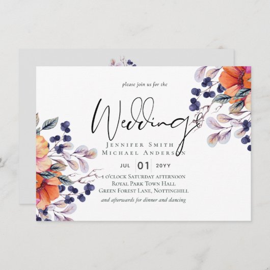 エレガントフローラ紫オレンジ結婚ズ (正面/裏面)