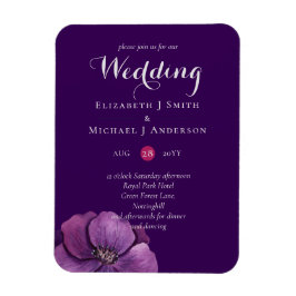 エレガントフローラ紫オレンジ結婚ズ マグネット