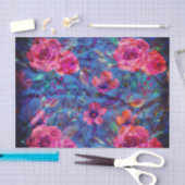 エレガントフローラ紫バラ模様 薄葉紙 (クラフト)