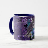 エレガントフローラ紫ヴィンテージシャンデリア宝石 マグカップ (正面左)