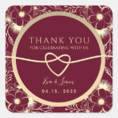 エレガントフローラ結婚に感謝 スクエアシール (正面)