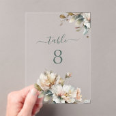 エレガントフローラ結婚のアクリル澄ん製表番号 アクリル招待状 (インサイチュ (ポータブル))