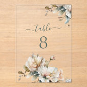 エレガントフローラ結婚のアクリル澄ん製表番号 アクリル招待状 (正面)