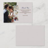 エレガントフローラ結婚のサンキューカードカスタム写真 ノートカード (正面/裏面)