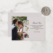 エレガントフローラ結婚のサンキューカードカスタム写真 ノートカード (正面/裏面インサイチュ)