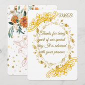 エレガントフローラ結婚のサンキューカードセット サンキューカード (正面/裏面)