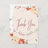 エレガントフローラ結婚のサンキューカード（写真あり） サンキューカード (正面/裏面)