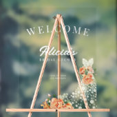 エレガントフローラ結婚のドレスウェルカムブライダルシャワー アクリルサイン (ニュートラル)