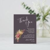 エレガントフローラ結婚のプレートありがとう サンキューカード (スタンド正面)